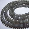 8 inches AAA - High Quality Beautifull Gray MOONSTONE - Smooth Polished Rondell Beads size 7 - 8 mm approx